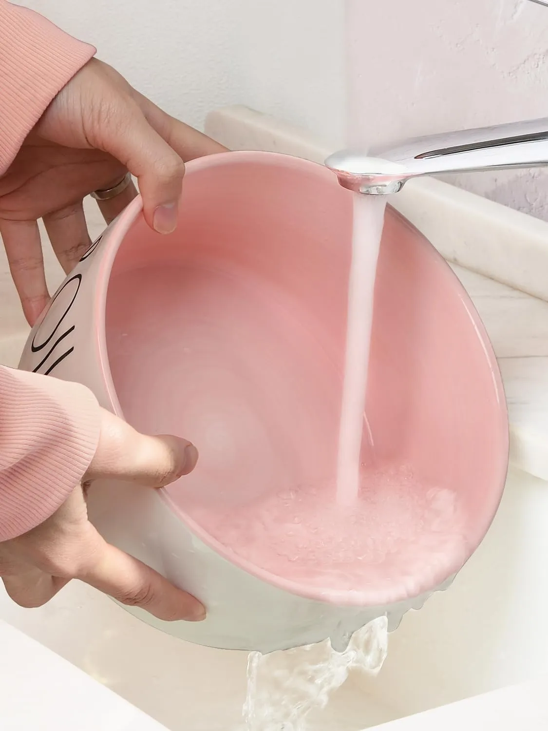 27OZ Ceramic Dog Bowl - 6'' Extra Large Food Water Dog Bowl, Heavy Duty Non-Slip Dog Dish for Medium Dogs, Food Grade Porcelain Pet Feeder Bowl, Microwave & Dishwasher Safe, Pink