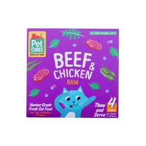 5% OFF [FREE ICE CREAM FOR EVERY 4 CASES] Pet Cubes Beef & Chicken Frozen Raw Cat Food 1.28kg