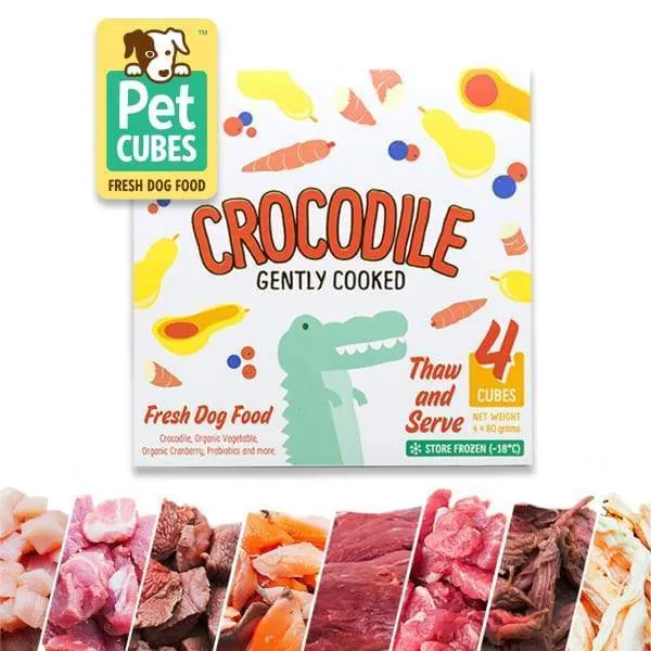 5% OFF [FREE MILK & ICE CREAM FOR 4 CASES] PetCubes Gently Cooked Crocodile Frozen Dog Food 2.25kg