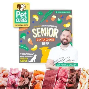 5% OFF [FREE MILK & ICE CREAM FOR 4 CASES]PetCubes Gently Cooked Senior Beef Frozen Dog Food 2.25kg