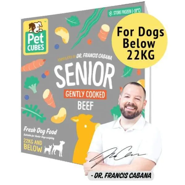 5% OFF [FREE MILK & ICE CREAM FOR 4 CASES]PetCubes Gently Cooked Senior Beef Frozen Dog Food 2.25kg