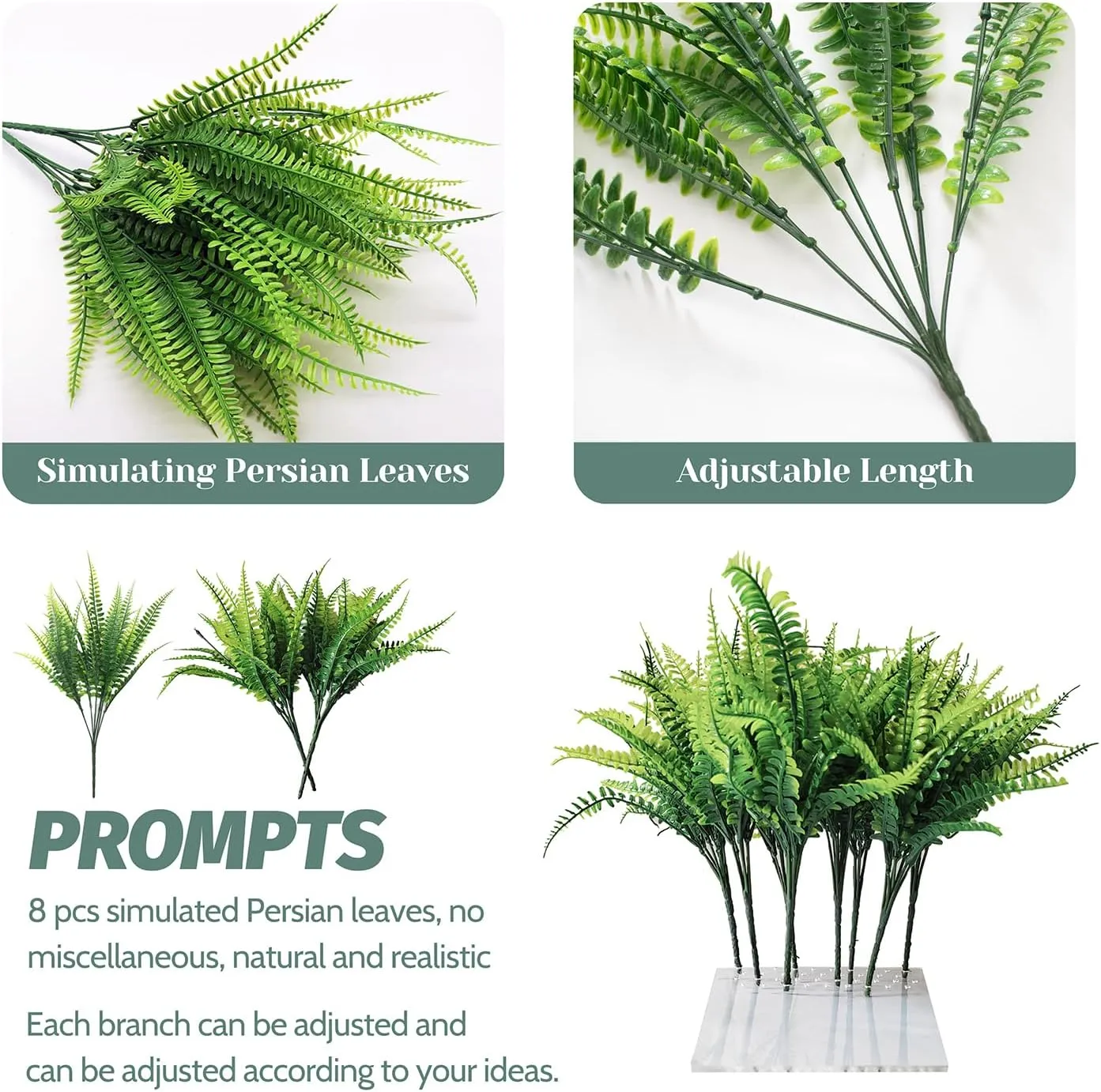 8Pcs Fake Grass Plants Pee Post for Dogs to Pee on, Guiding Male Dogs to Urine and Preventing Urine from Splashing Everywhere,Easy to Install and Clean(Persian Grass)