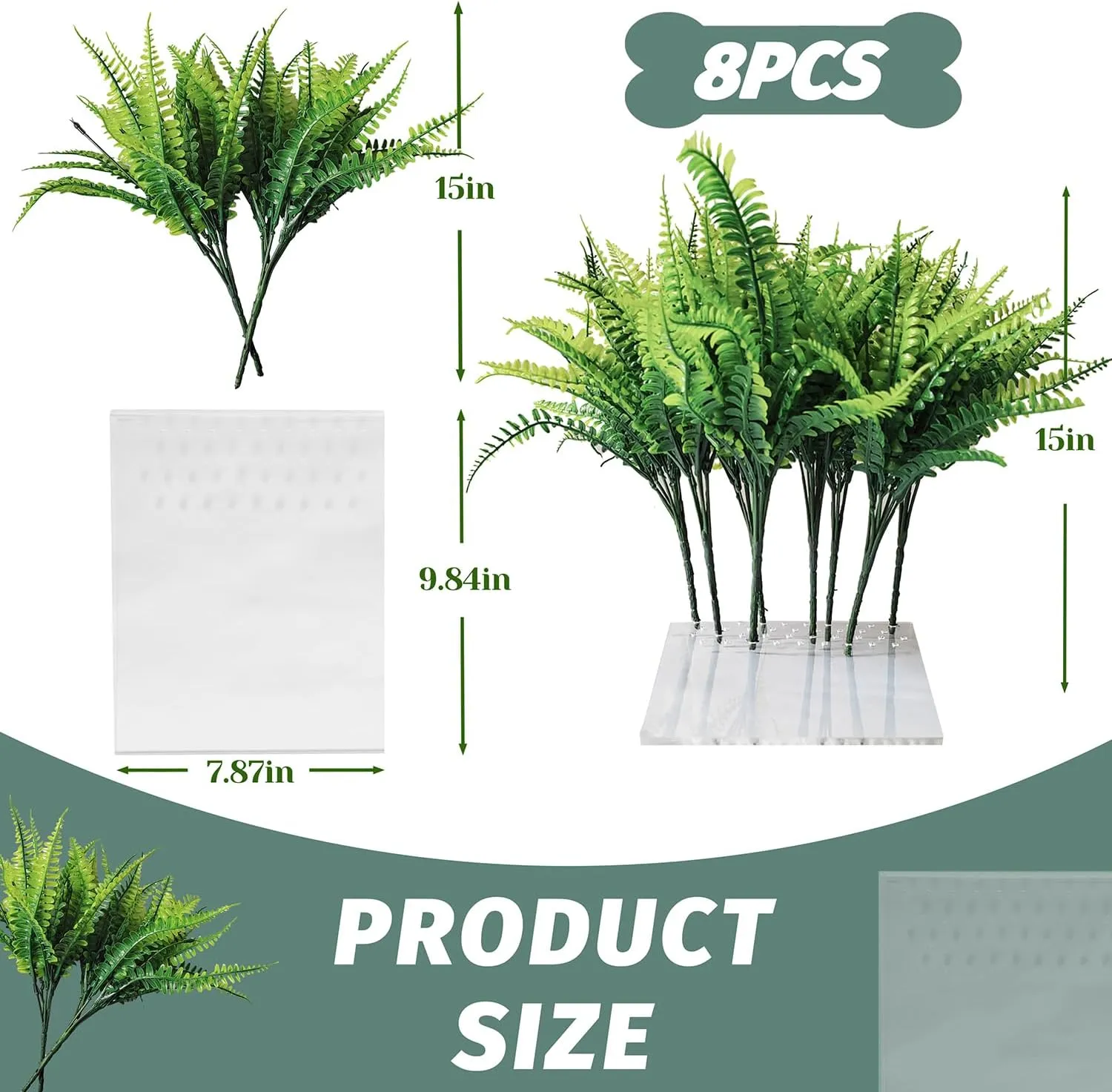 8Pcs Fake Grass Plants Pee Post for Dogs to Pee on, Guiding Male Dogs to Urine and Preventing Urine from Splashing Everywhere,Easy to Install and Clean(Persian Grass)