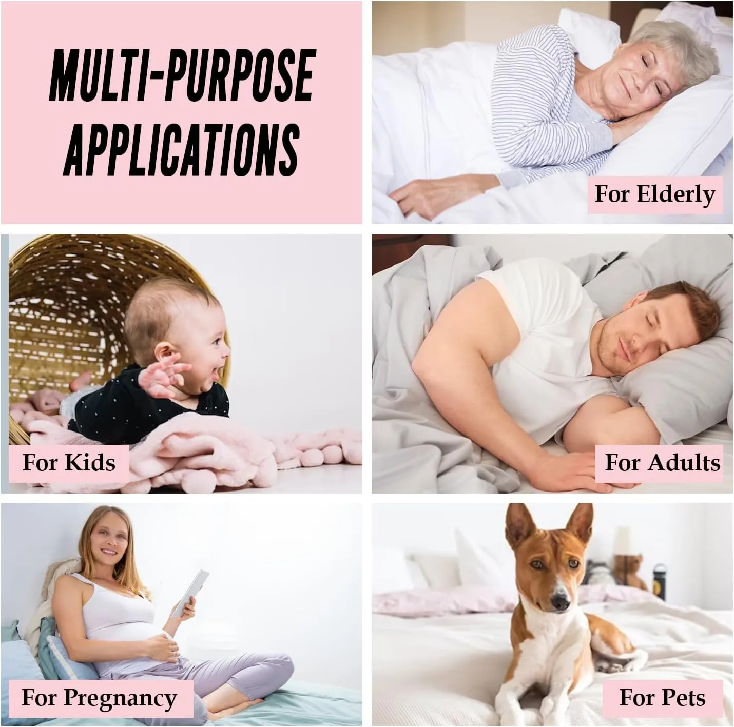 AbsorbEase Washable Underpads - Large Bed Pads for use as Incontinence Bed Pads, Reusable Pet Pads, Great for Dogs, Cats, Bunny, Seniors Bed Pad ((Pack of 6 - 34x36)), Pink