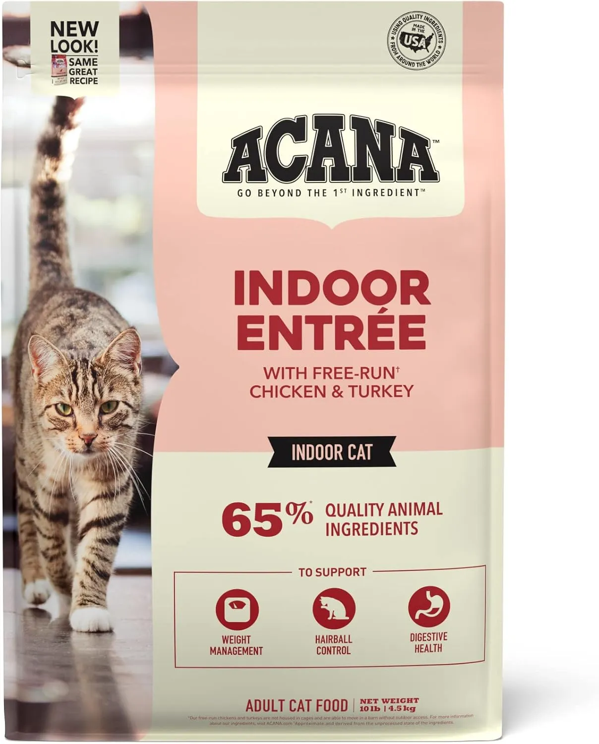 ACANA Indoor Entree Dry Cat Food, Free Run Chicken and Turkey Recipe, 10 lb