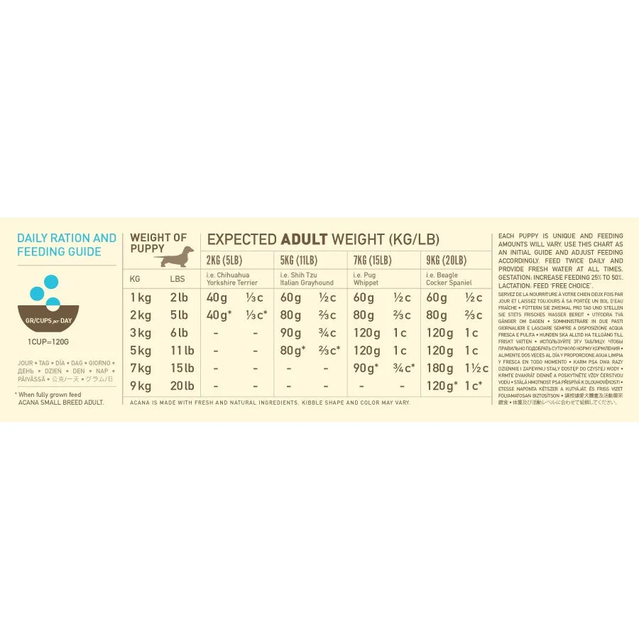Acana Puppy Small Breed Dog 6kg Dry Premium Food, All Natural Biologically-Approriate