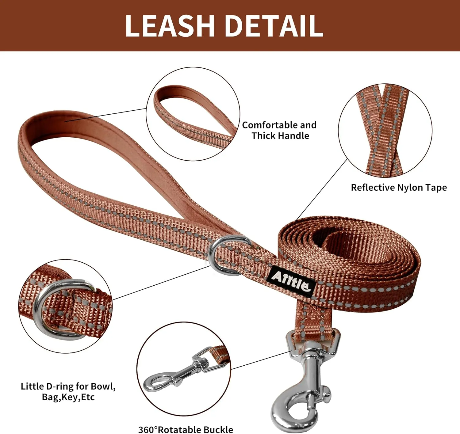 AIITLE No Pull Dog Harness and Leash Set, Step in Adjustable Dog Harness with Padded Vest for All Weather, Dog Leash with Soft Padded Handle, Easy to Put on Small and Medium Dogs Beige S