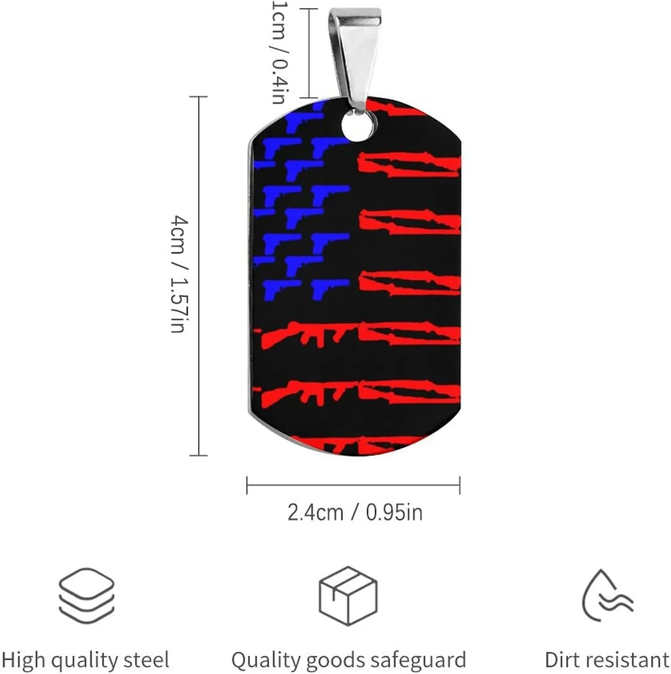 American Flag Gun Flag Pet ID Tags Personalized Stainless Steel Dog and Cat Tags Cute Collar Tag Dog Tags