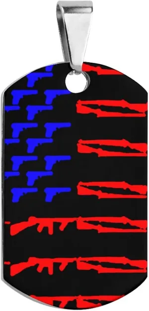 American Flag Gun Flag Pet ID Tags Personalized Stainless Steel Dog and Cat Tags Cute Collar Tag Dog Tags
