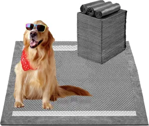 Black Charcoal Puppy Pads 24'x24', Super Absorbent & Leak Proof, 50pcs