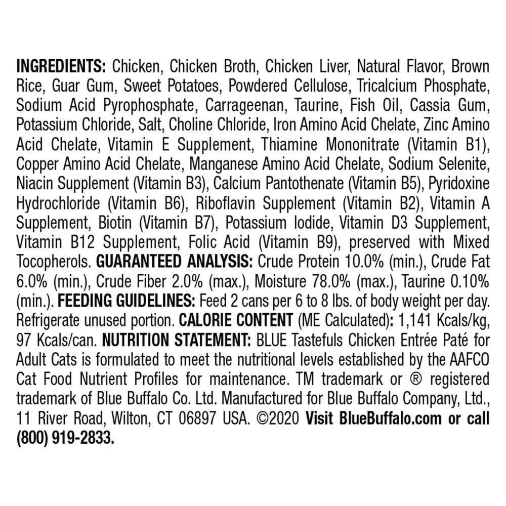 Blue Buffalo Tastefuls Adult Pate Chicken Entree Wet Cat Food