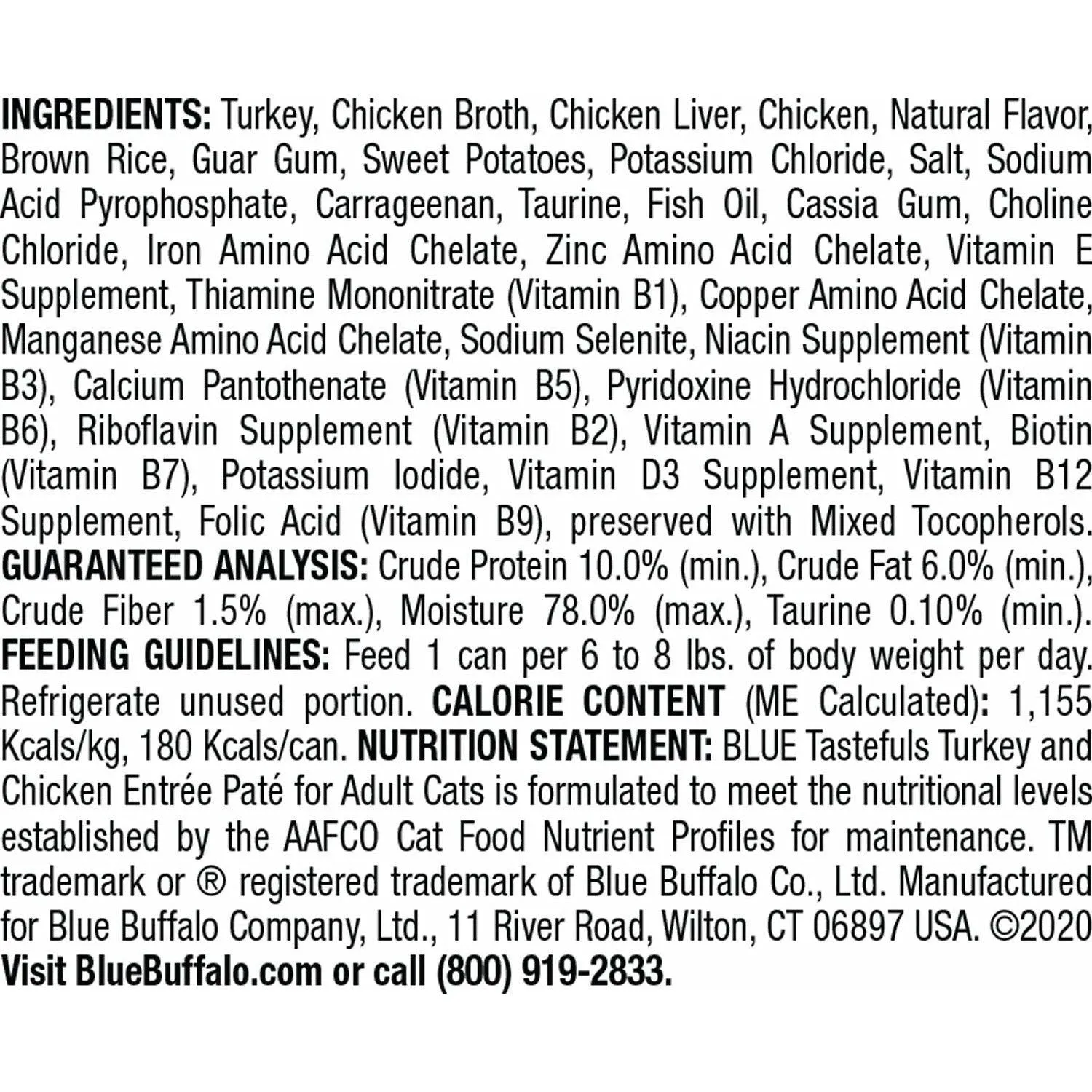 Blue Buffalo Tastefuls Adult Turkey And Chicken Entree Pate