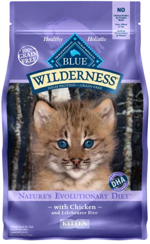 Blue Buffalo Wilderness Grain Free Chicken High Protein Recipe Dry Kitten Food