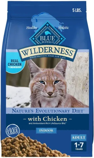 Blue Buffalo Wilderness Grain Free Chicken High Protein Recipe Indoor Dry Cat Food