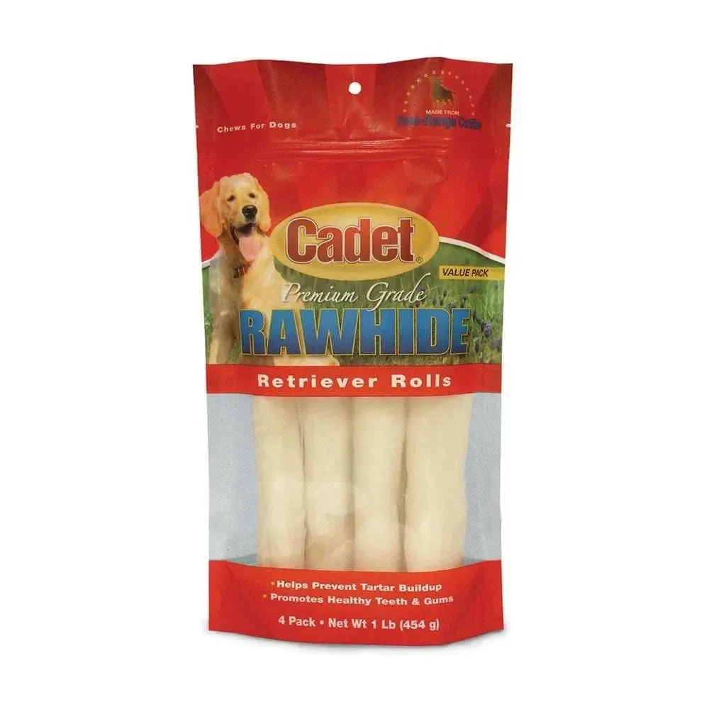 Cadet® Premium Rawhide Retriever Roll Dog Treats 1 Lbs X 4 Count