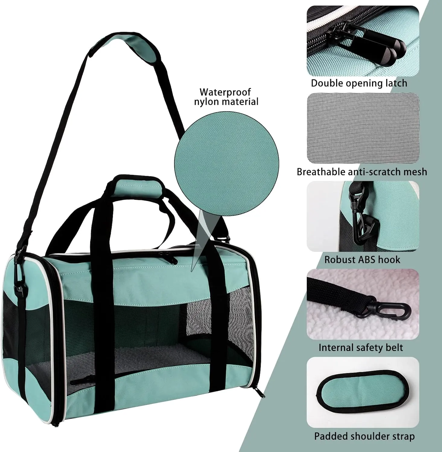 Cat Carrying Case Pet Dog Carrier Soft-Sided Cat Bag Airline Approved