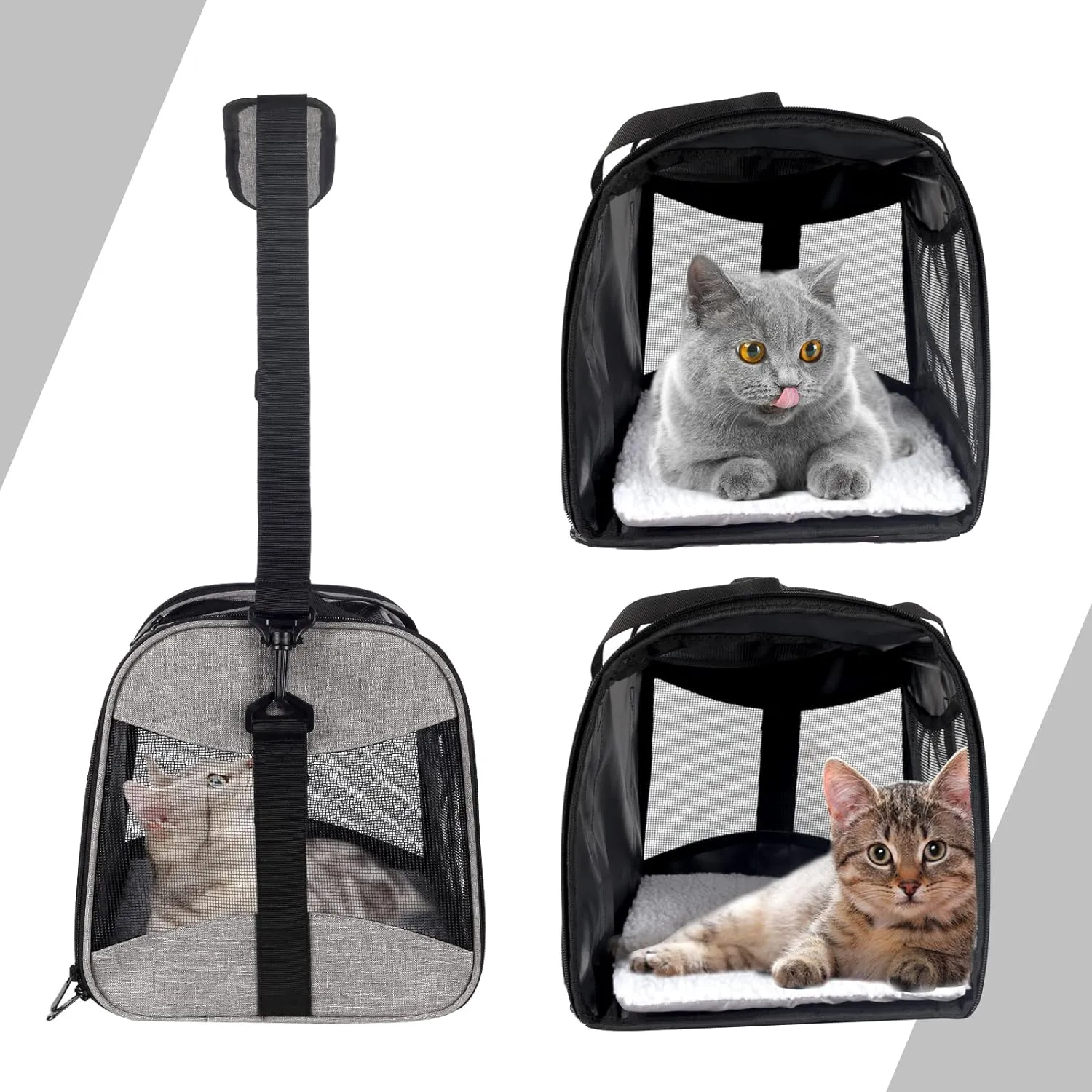 Cat Carrying Case Pet Dog Carrier Soft-Sided Cat Bag Airline Approved