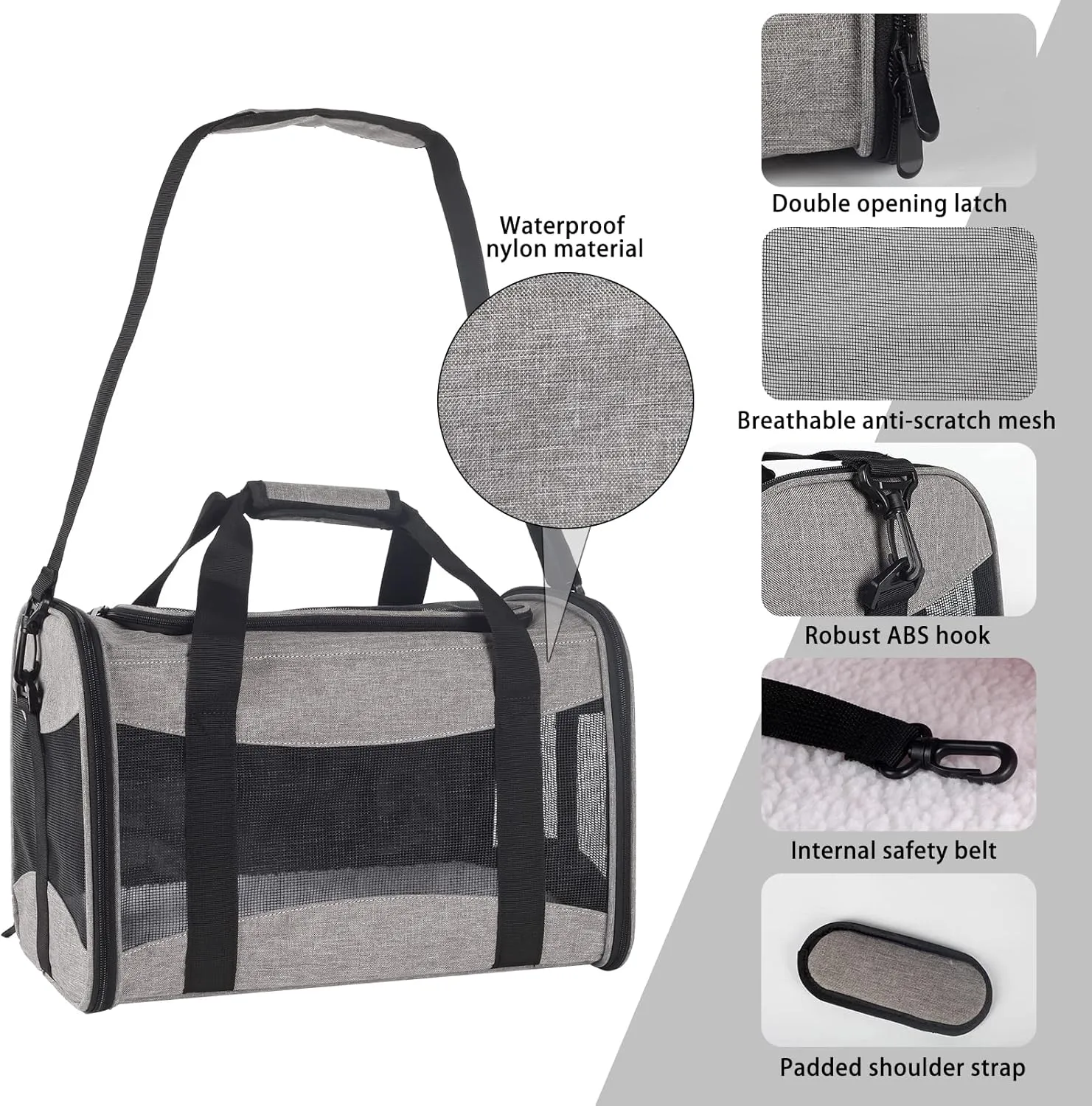 Cat Carrying Case Pet Dog Carrier Soft-Sided Cat Bag Airline Approved