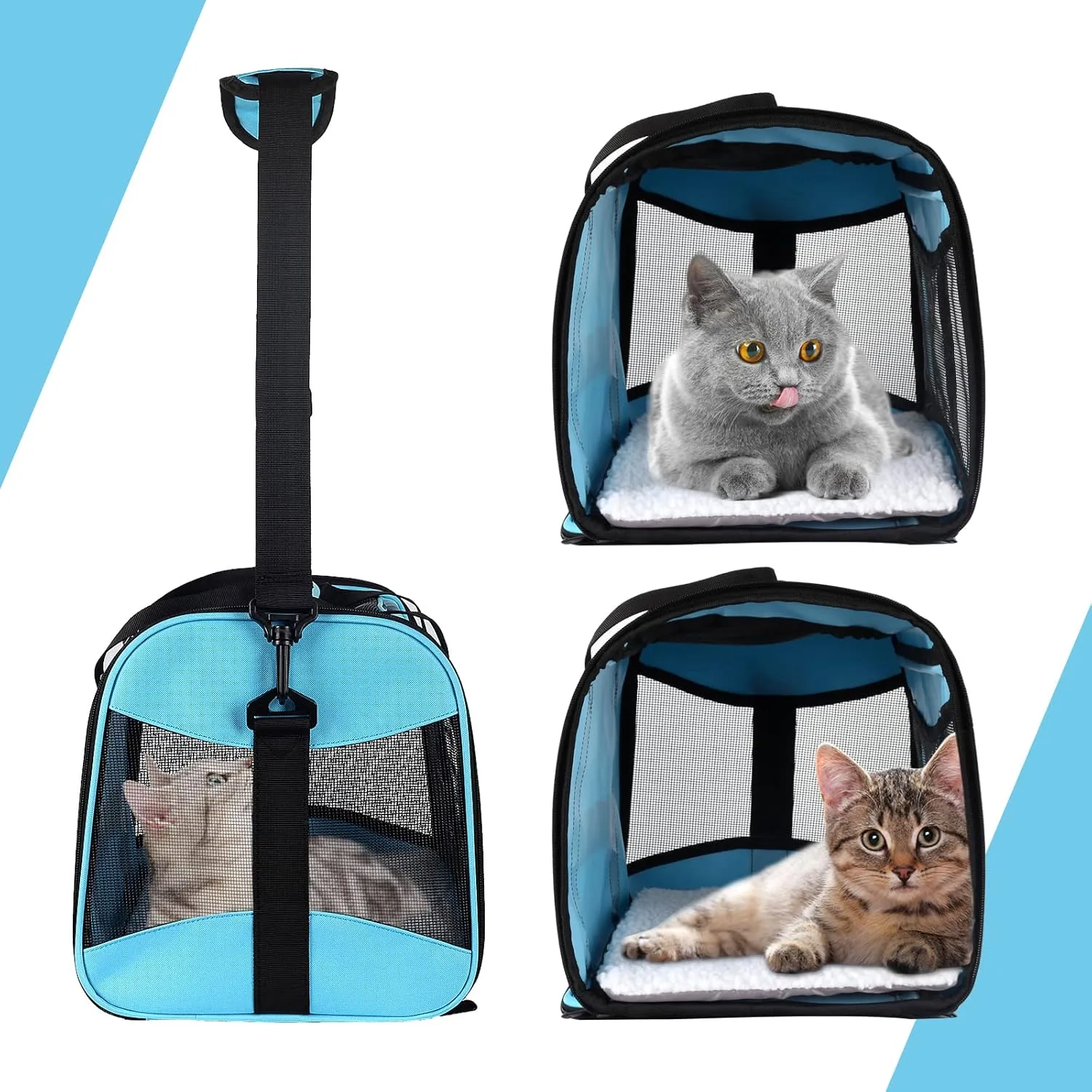 Cat Carrying Case Pet Dog Carrier Soft-Sided Cat Bag Airline Approved