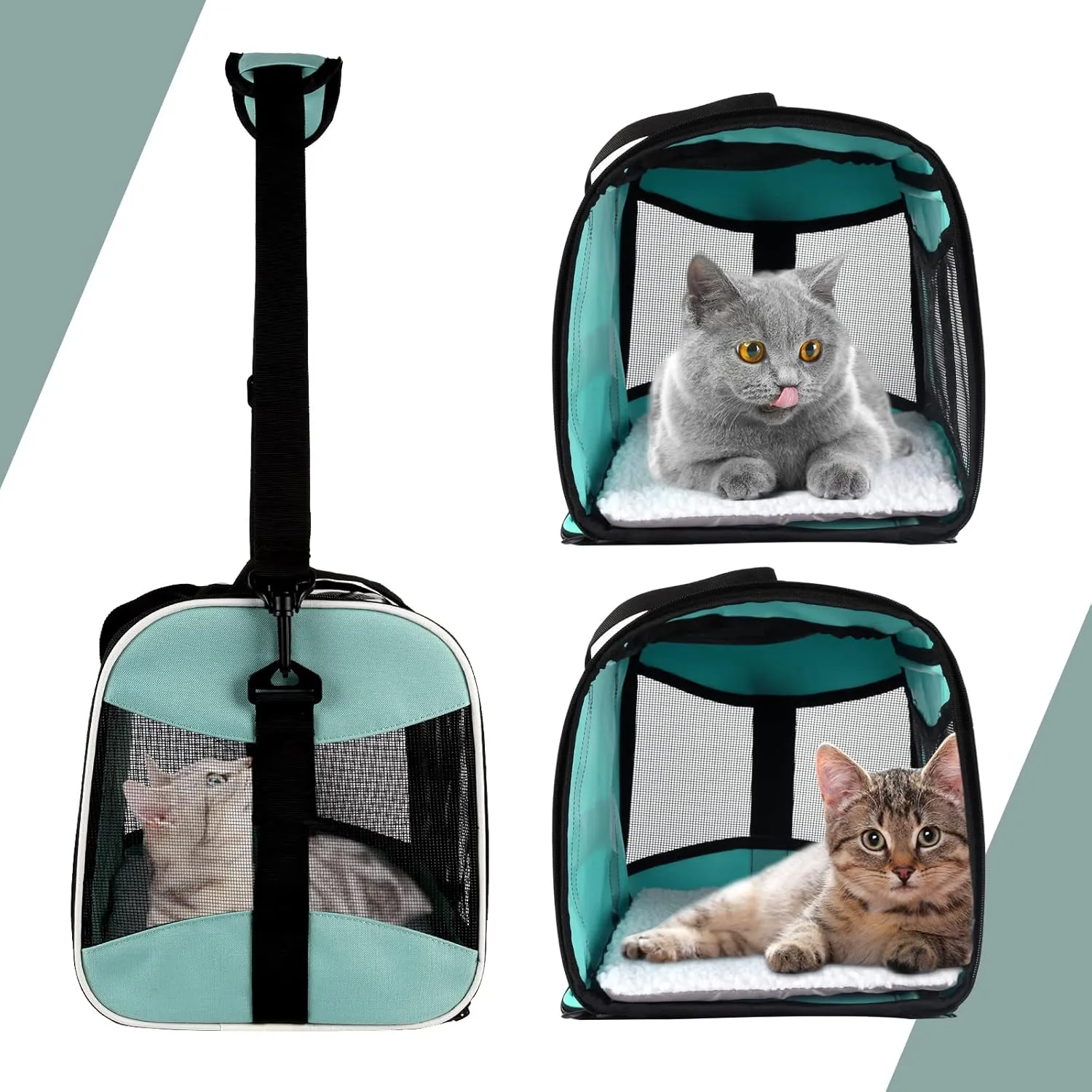 Cat Carrying Case Pet Dog Carrier Soft-Sided Cat Bag Airline Approved