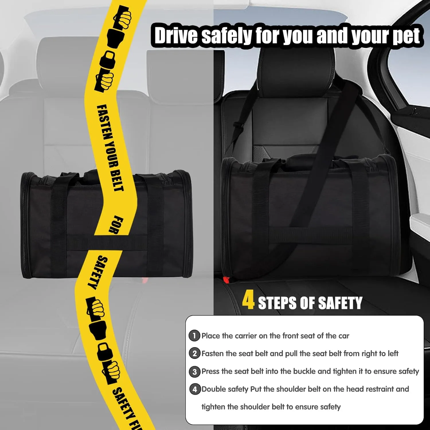 Cat Carrying Case Pet Dog Carrier Soft-Sided Cat Bag Airline Approved