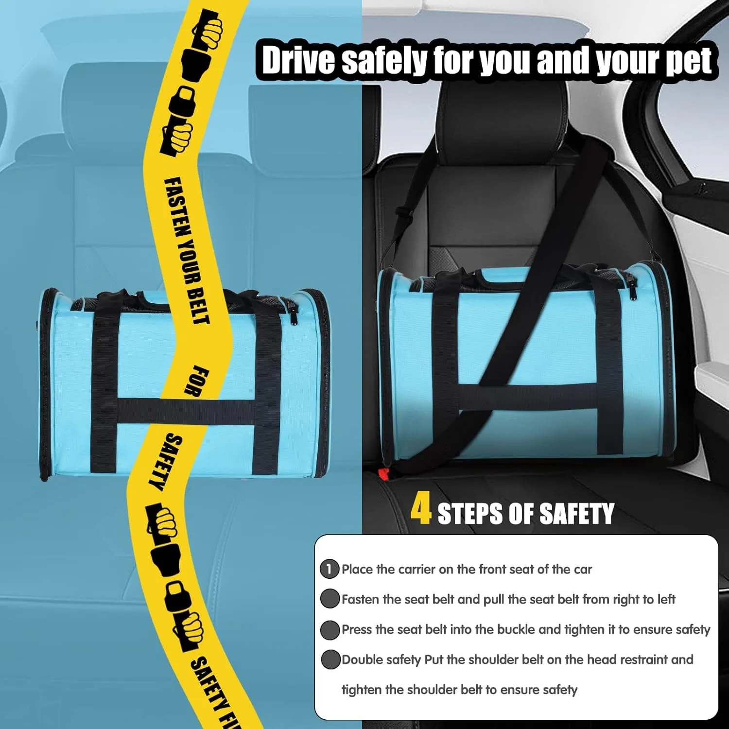 Cat Carrying Case Pet Dog Carrier Soft-Sided Cat Bag Airline Approved
