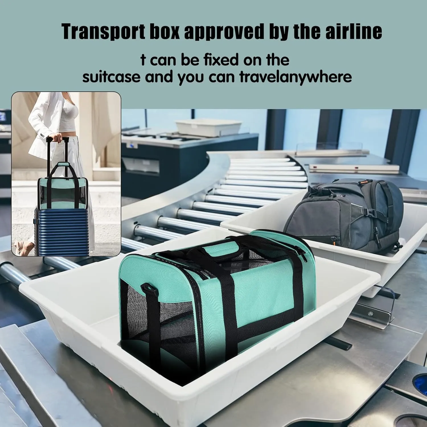 Cat Carrying Case Pet Dog Carrier Soft-Sided Cat Bag Airline Approved
