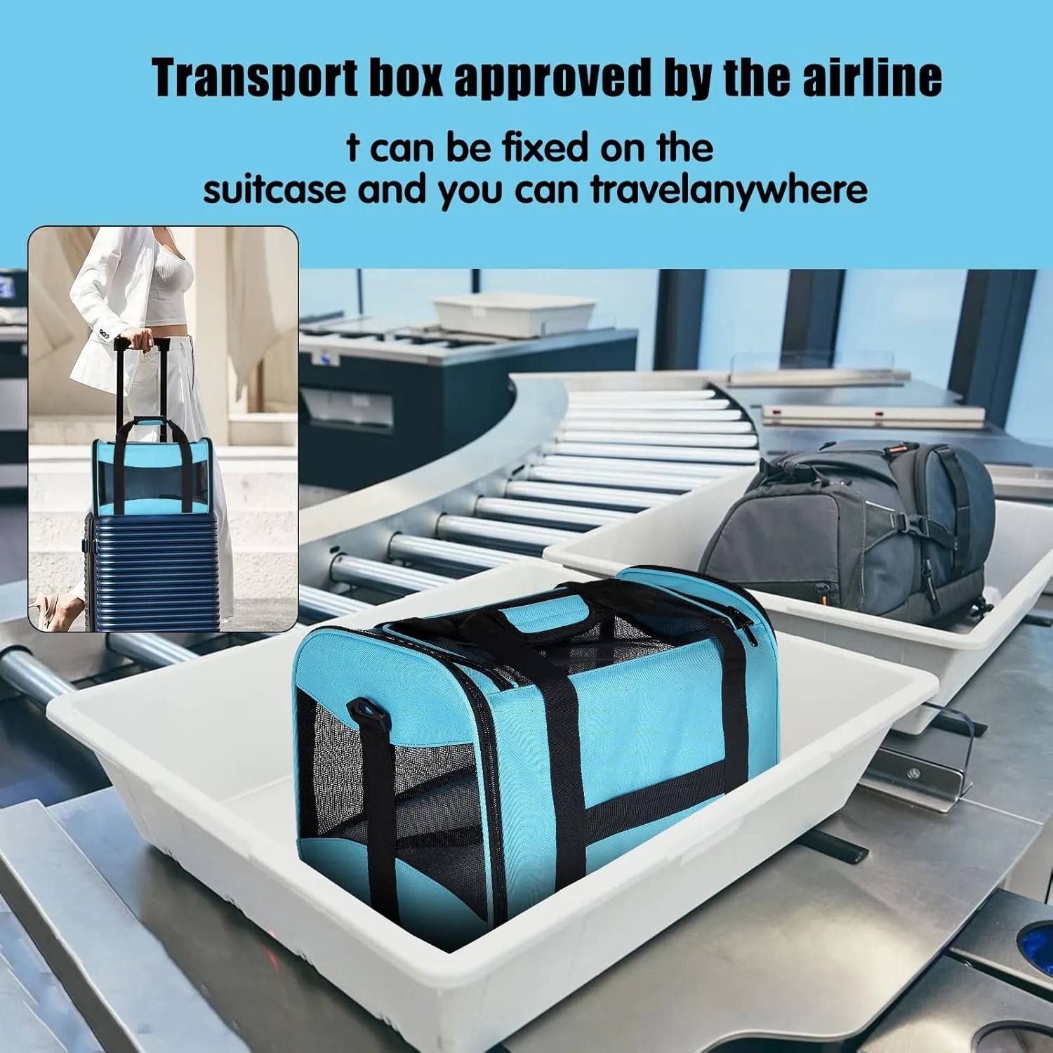 Cat Carrying Case Pet Dog Carrier Soft-Sided Cat Bag Airline Approved