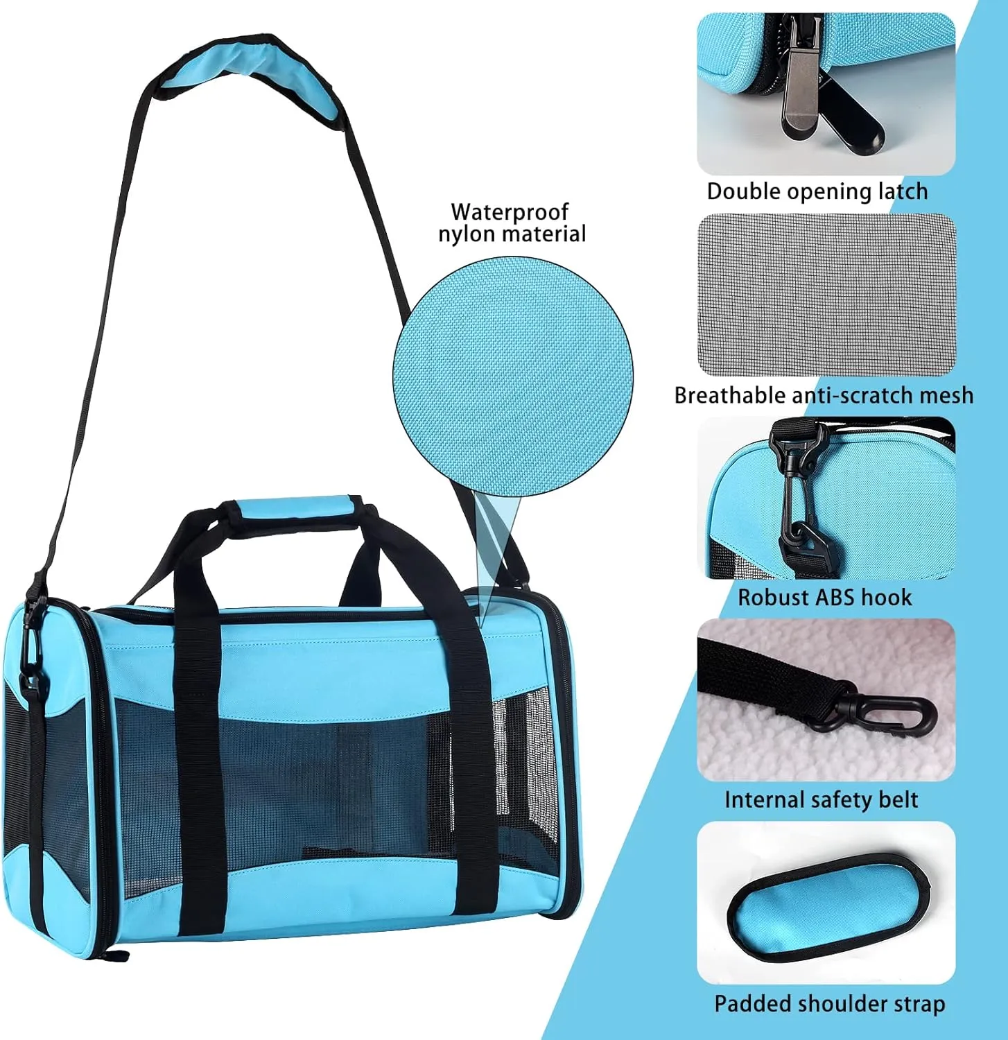 Cat Carrying Case Pet Dog Carrier Soft-Sided Cat Bag Airline Approved