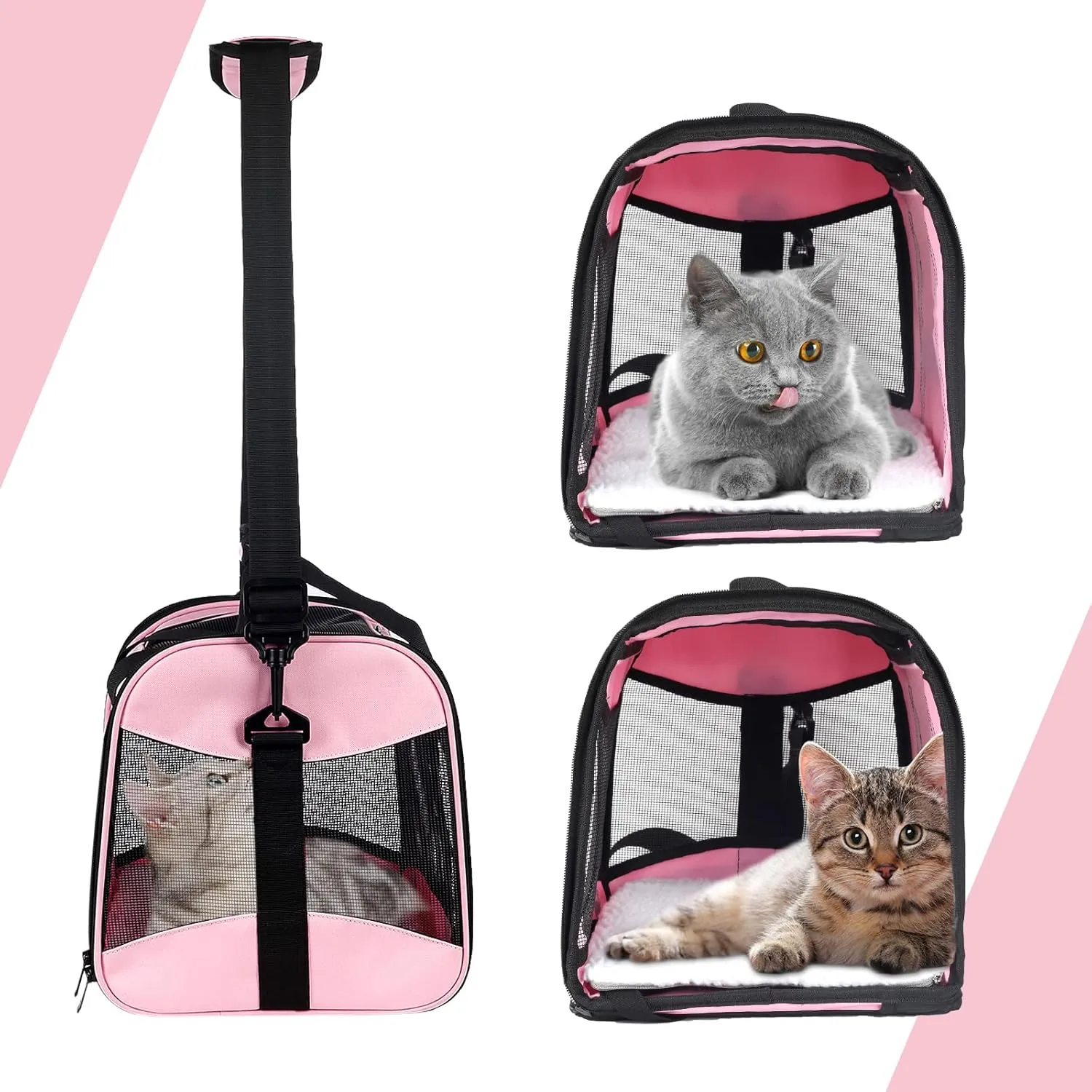 Cat Carrying Case Pet Dog Carrier Soft-Sided Cat Bag Airline Approved