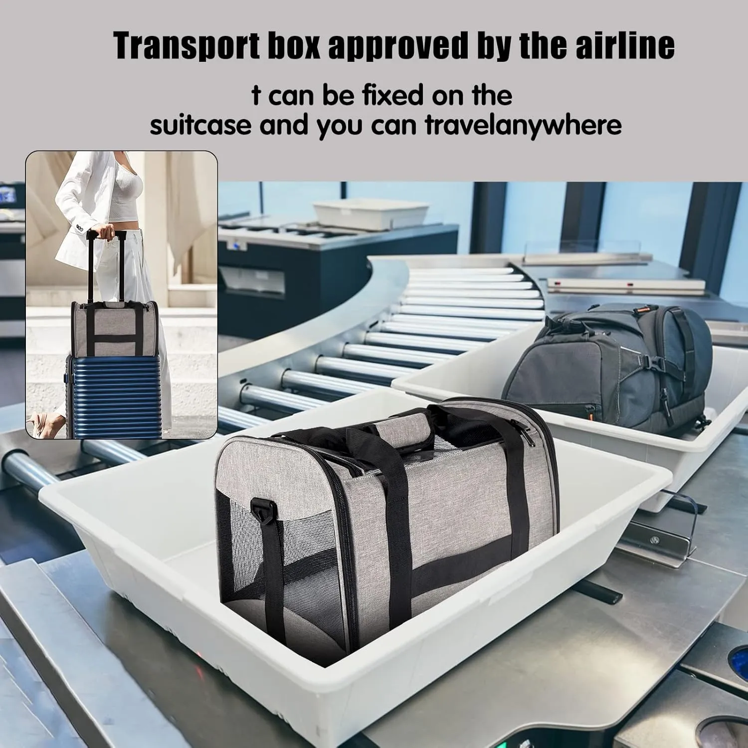 Cat Carrying Case Pet Dog Carrier Soft-Sided Cat Bag Airline Approved
