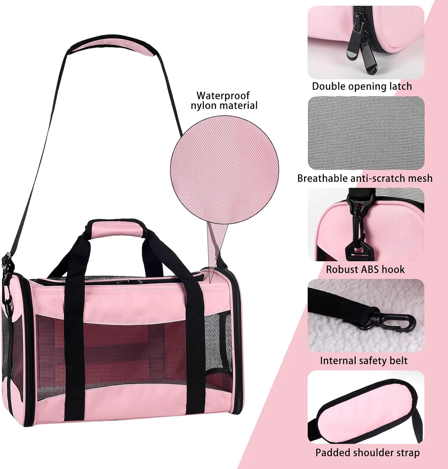 Cat Carrying Case Pet Dog Carrier Soft-Sided Cat Bag Airline Approved