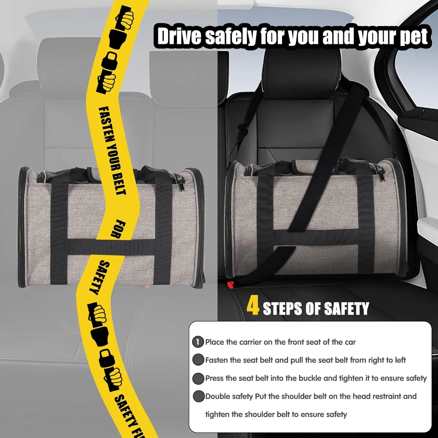 Cat Carrying Case Pet Dog Carrier Soft-Sided Cat Bag Airline Approved