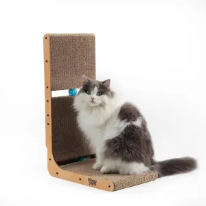 Cat Scratcher Scratching Post with 2 Cat Ball Toy Track Scratchers for Indoor Cats Adults Scratching Board Cardboard L Shaped Scratch Pad for Cats as Beds & Furniture