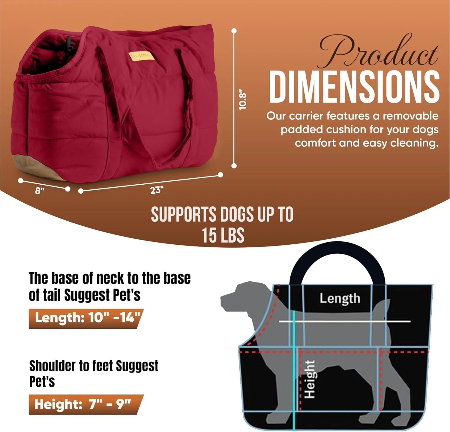 Cozy Plush Dog Purse Carrier for Small Dogs - Dog Carrier Purse with Secure Harness Clip, Dog Tote Bag for Small Dogs and Puppies - Red