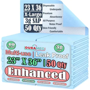 Disposable Blue Puppy Pads -23" X 36" [50 Pack] Pee Pads for Dogs, Hospital Grade Dog Pads, Ideal for Training and Travel, Togo Underpads for Puppies, Adults, and Pets