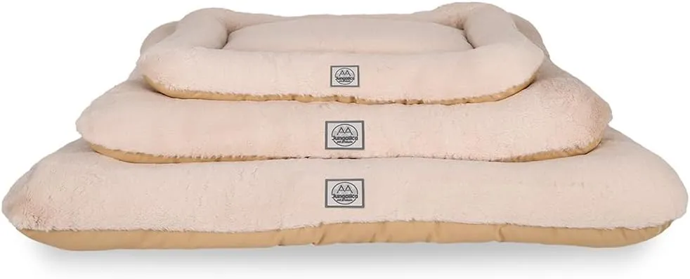 Dog Crate Bed for Extra Large Dogs,Memory Foam Dog Bed, Deluxe Thick Fluffy Comfy Kennel Pad, Durable Oxford Fabric on one Side, Washable Dog Bed with Waterproof Lining with Removable Cover. Beige