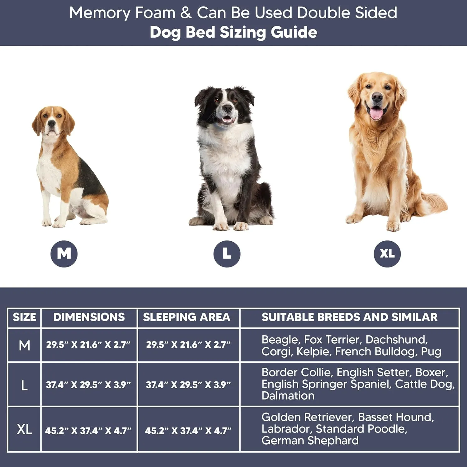 Dog Crate Bed for Extra Large Dogs,Memory Foam Dog Bed, Deluxe Thick Fluffy Comfy Kennel Pad, Durable Oxford Fabric on one Side, Washable Dog Bed with Waterproof Lining with Removable Cover. Beige