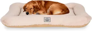 Dog Crate Bed for Extra Large Dogs,Memory Foam Dog Bed, Deluxe Thick Fluffy Comfy Kennel Pad, Durable Oxford Fabric on one Side, Washable Dog Bed with Waterproof Lining with Removable Cover. Beige