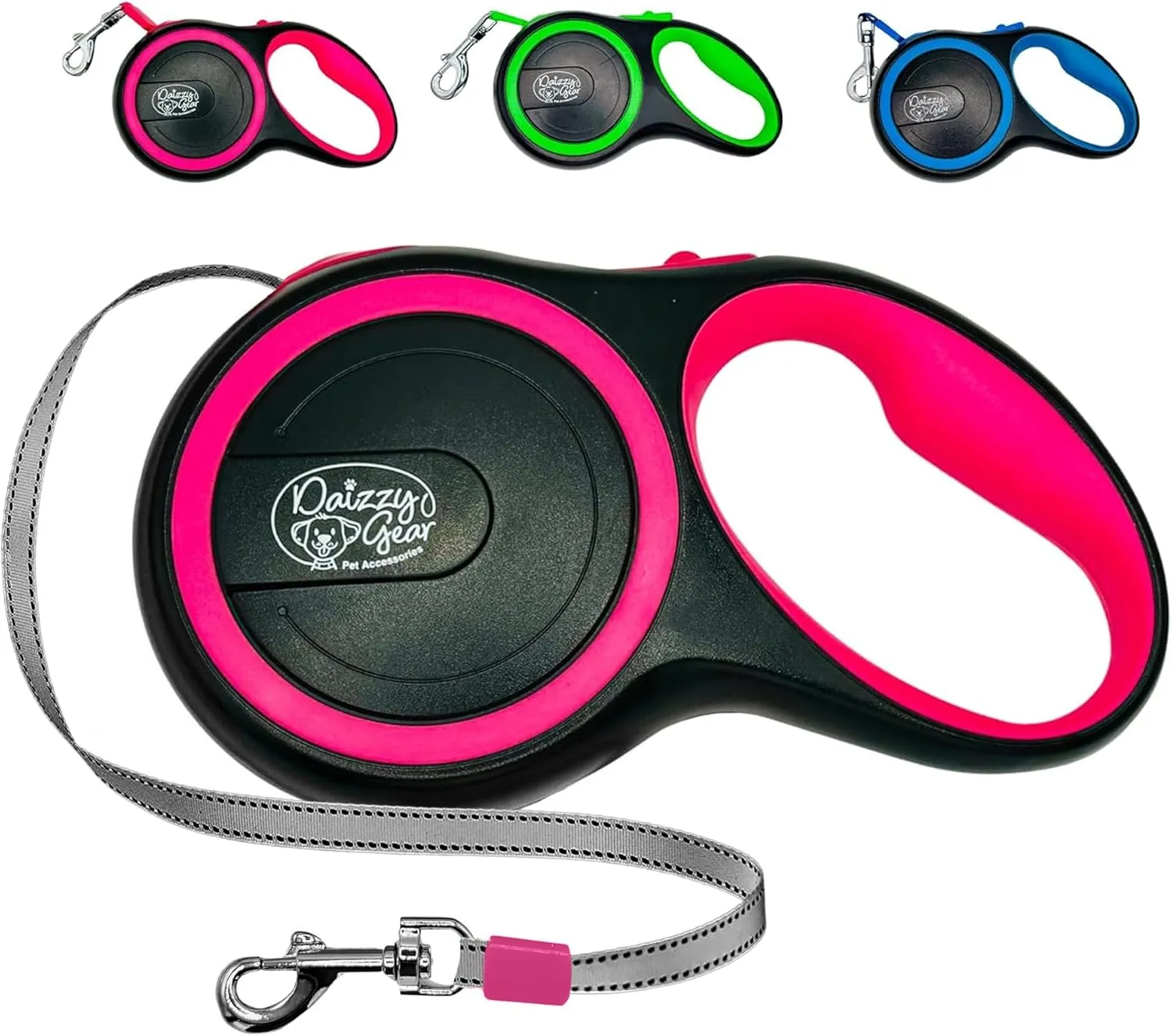 Dog Leash Retractable,Sturdy, Heavy-Duty, Tangle-Free, Soft,Anti-Slip Handle & Easy One Hand Brake for Puppy, Small, Medium, Large Breeds Dogs (Pink, 110 LBS/26 FT (L))