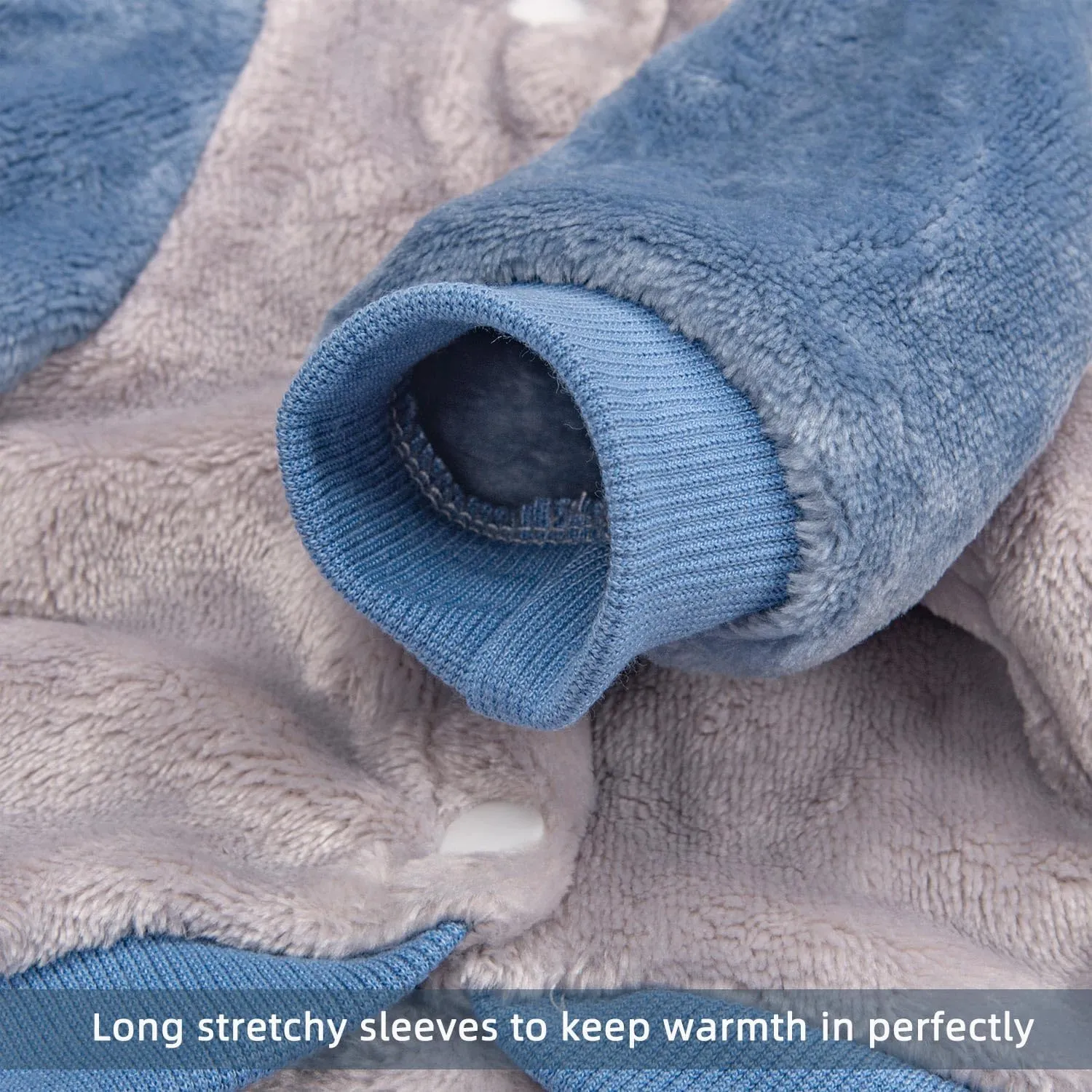 FabriCastle Dog Hoodie Sweater for Small Dogs Boy and Girl, Dog Clothes S XS XXS Puppy Sweatshirt, Pet Outfit, Cat Clothing Super Soft Warm Snap On Closure (Lightgrey-Blue, X-Small)