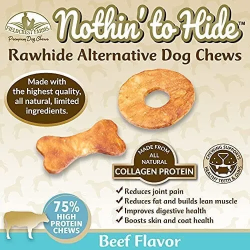 Fieldcrest Farms Nothin' To Hide Ultra Wishbone Natural Dog Chews - Beef - 5 In - 2Pk