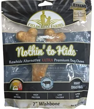 Fieldcrest Farms Nothin' To Hide Ultra Wishbone Natural Dog Chews - Beef - 7 In