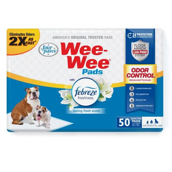 Four Paws Wee-Wee Odor Control with Febreze Freshness Pads Febreze Freshness - 50 Count