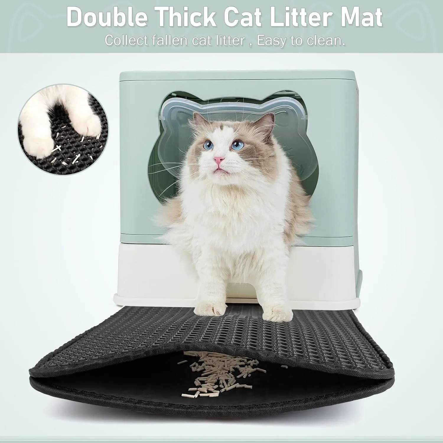 Fully Enclosed Litter Box with Lid, Foldable Extra Large Cat Toilet, Drawer Type Cat Litter Tray with Plastic Scoop, Suitable for Cats Under 17.6Ib(8kg)