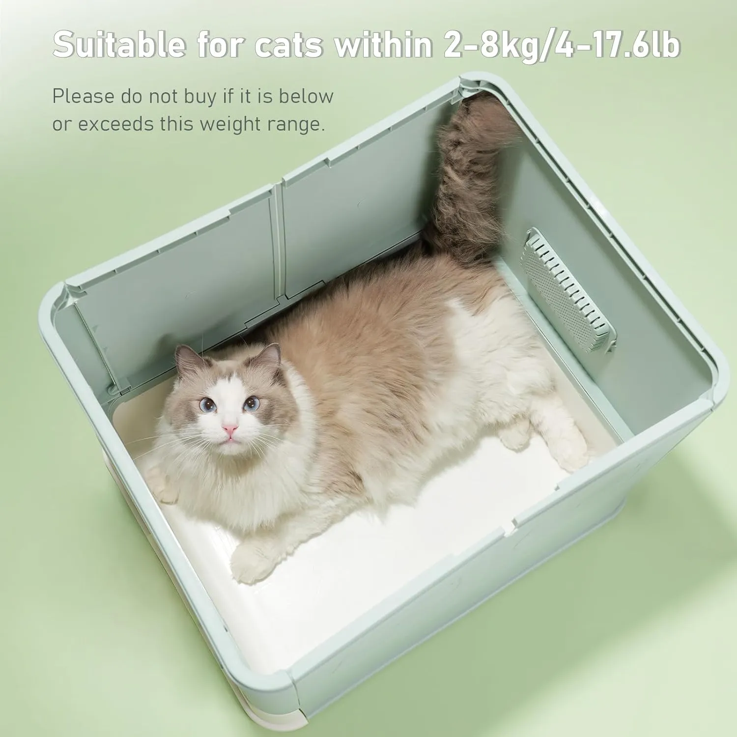 Fully Enclosed Litter Box with Lid, Foldable Extra Large Cat Toilet, Drawer Type Cat Litter Tray with Plastic Scoop, Suitable for Cats Under 17.6Ib(8kg)