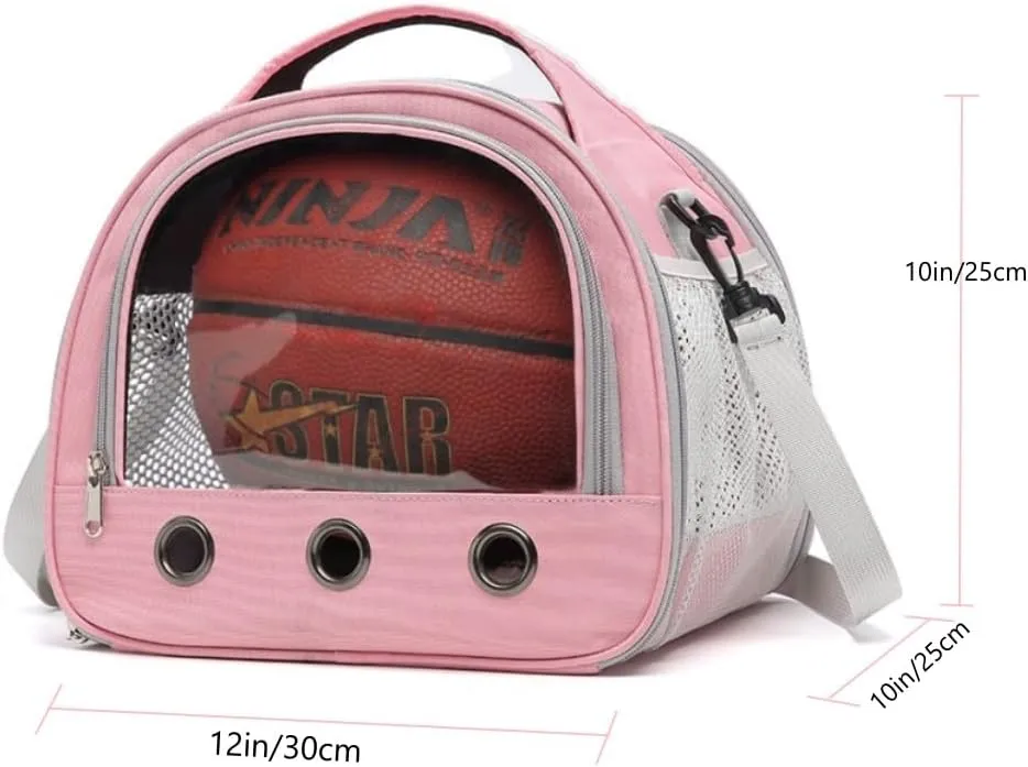 Guinea Pig Carrier Bag,Small Animal Bird Parrots Ferret Hamster Squirrel Rabbit Turtle Carrier Bag,Portable Bunny Bearded Dragon Carrier Travel Carrier Outdoor (Pink)