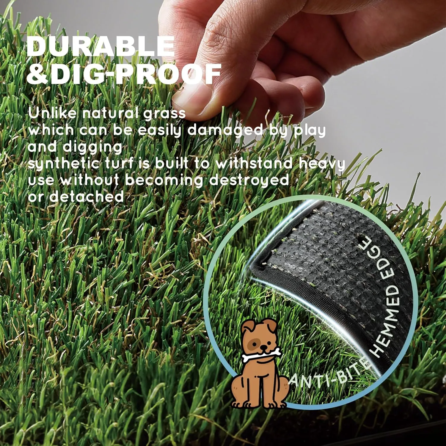 HQ4us Dog Grass Pad with Tray Large 3423 Dog Litter Box Toilet with 2Artificial Grass for Dogs with Hemmed Edge, Pee Pads for Dogs, Realistic, Less Stink, Potty for Balcony