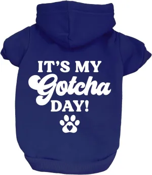 It's My Gotcha Day Dog Hoodie Fleece Lined Pullover Sweatshirt with Leash Hole(Royal Blue, 5X-Large 12)