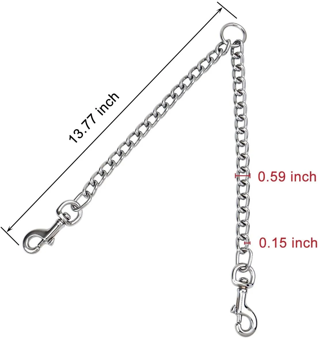 Metal Double Dog Leash Coupler, Chew Proof Tangle Free Dual Pet Dog Leash Extension Splitter Lead for 2 Dogs